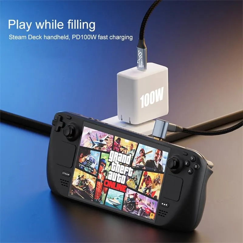 1m Usb-c Stereo Curved Extension Cable for Steam Deck