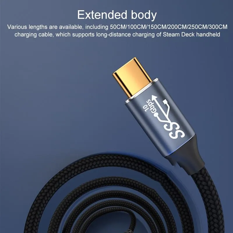 1m Usb-c Stereo Curved Extension Cable for Steam Deck