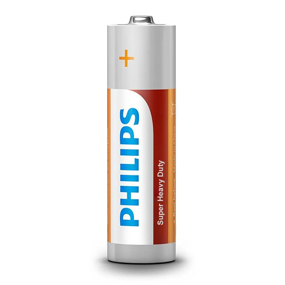 24 AA Philips Zinc Chloride Batteries R6 1.5V Super Heavy Duty Use Double A Bulk
