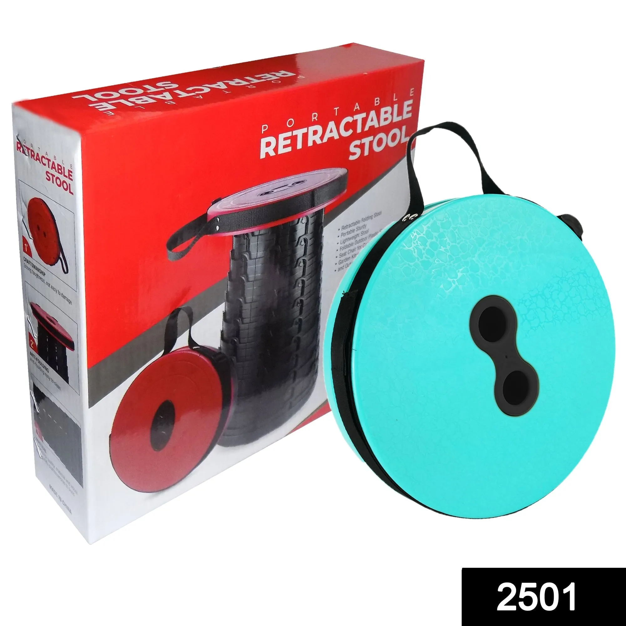 Foldable Height Adjusting Stool Space Saving Telescopic Stool (Mix Color)