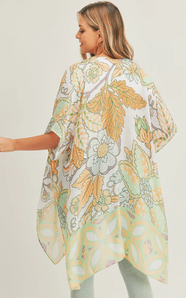 MS0278 Floral Multi Pattern Cover-up Kimono