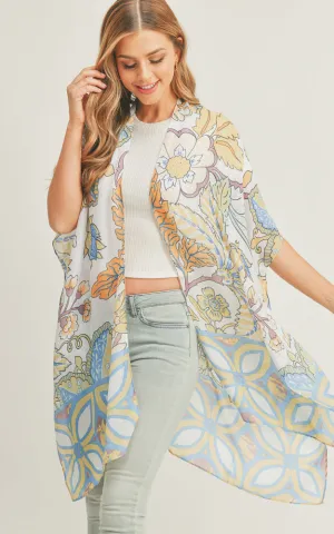 MS0278 Floral Multi Pattern Cover-up Kimono