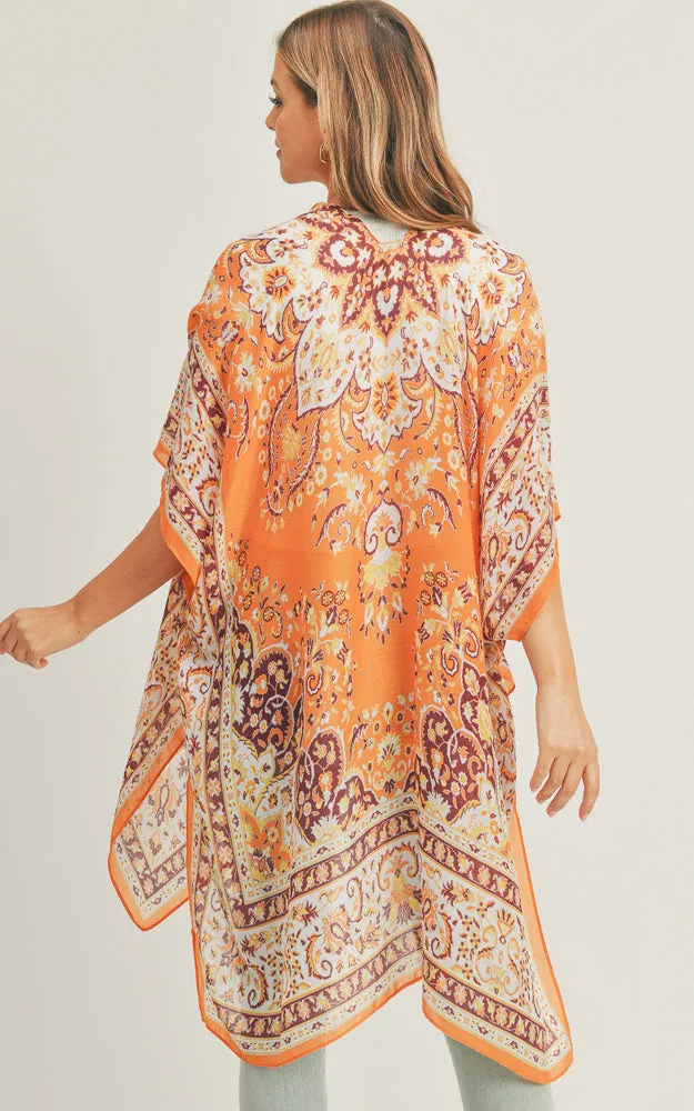 MS0279 Boho Multi Pattern Cover-up Kimono