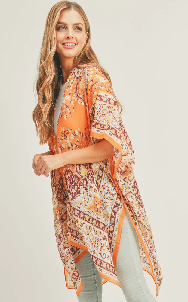 MS0279 Boho Multi Pattern Cover-up Kimono