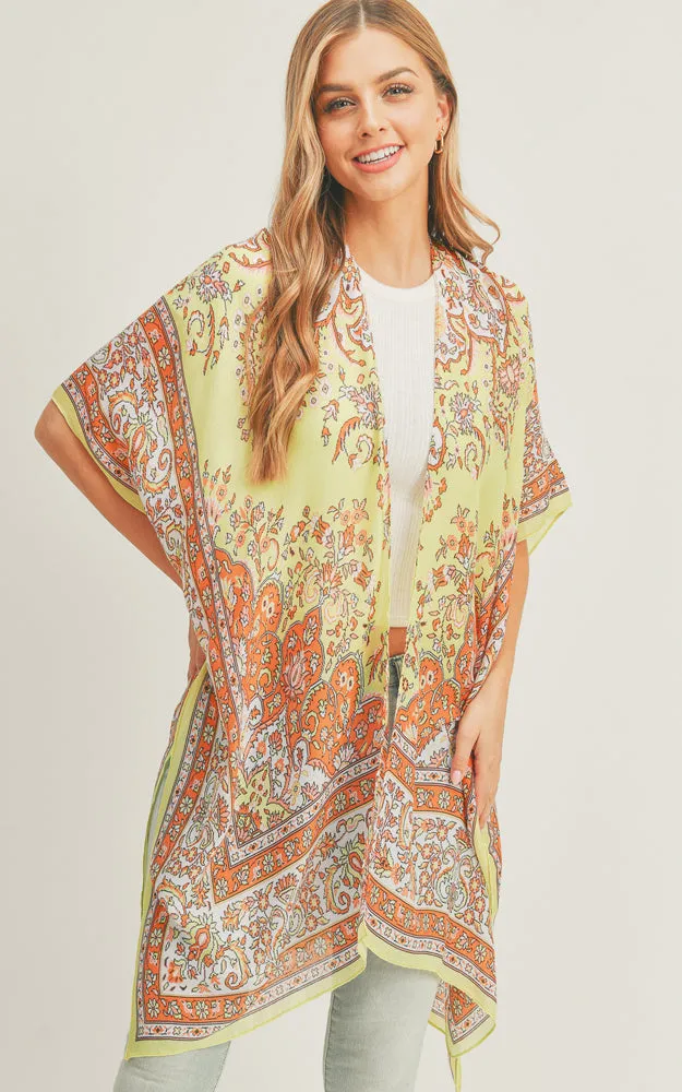 MS0279 Boho Multi Pattern Cover-up Kimono