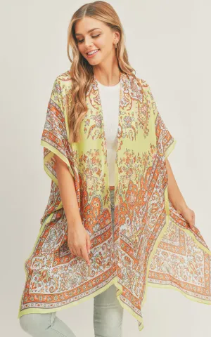 MS0279 Boho Multi Pattern Cover-up Kimono