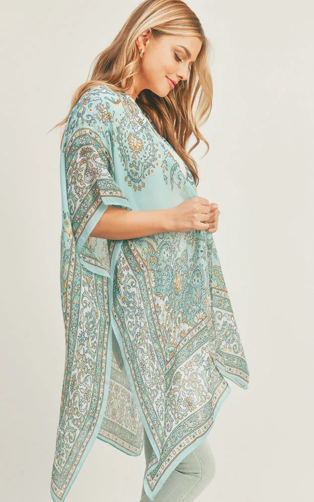 MS0279 Boho Multi Pattern Cover-up Kimono