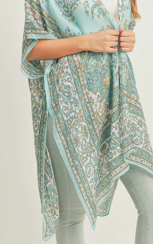 MS0279 Boho Multi Pattern Cover-up Kimono