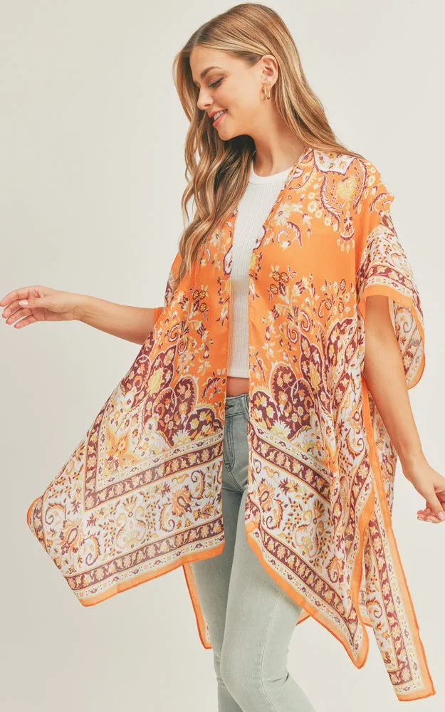 MS0279 Boho Multi Pattern Cover-up Kimono