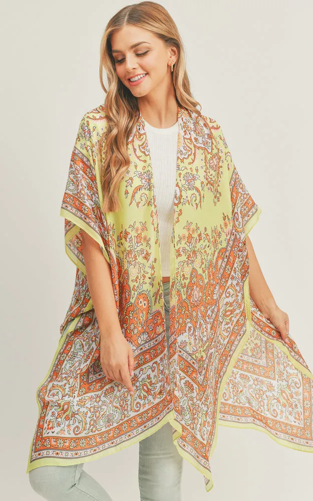 MS0279 Boho Multi Pattern Cover-up Kimono