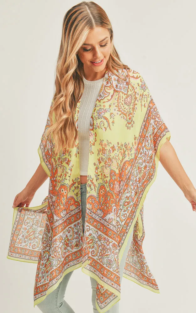 MS0279 Boho Multi Pattern Cover-up Kimono
