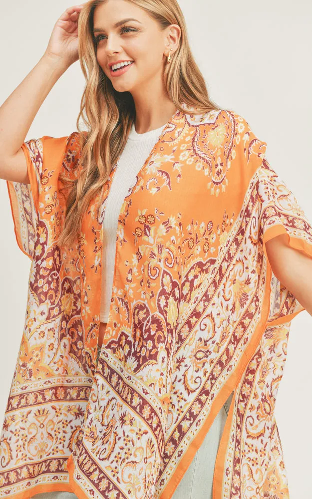 MS0279 Boho Multi Pattern Cover-up Kimono