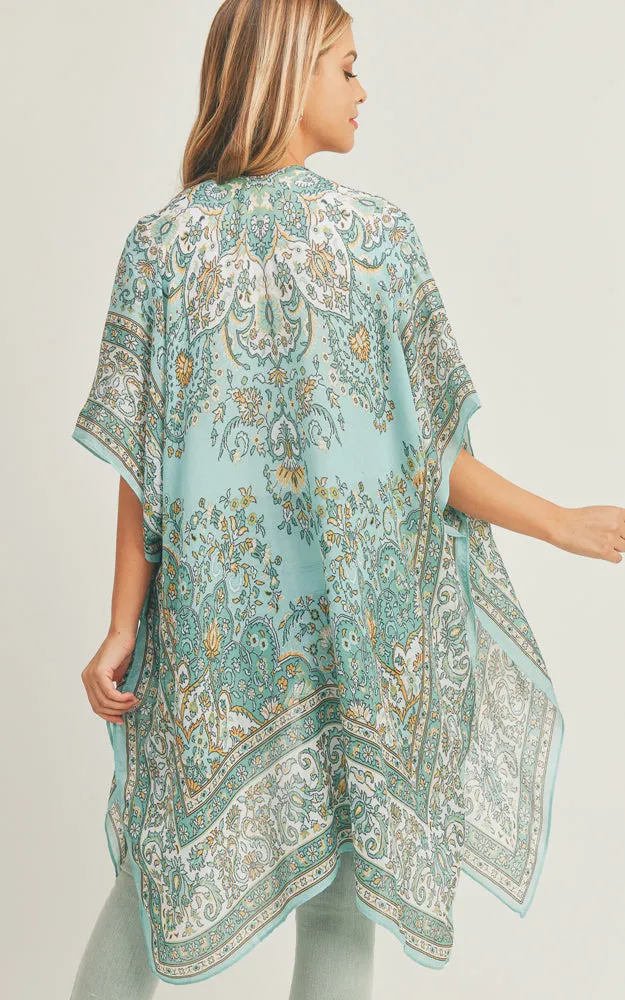 MS0279 Boho Multi Pattern Cover-up Kimono