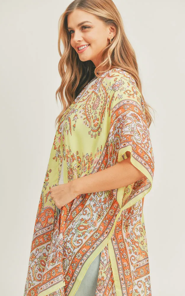 MS0279 Boho Multi Pattern Cover-up Kimono