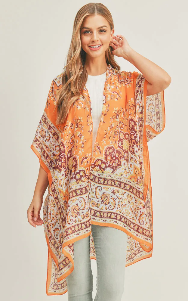 MS0279 Boho Multi Pattern Cover-up Kimono