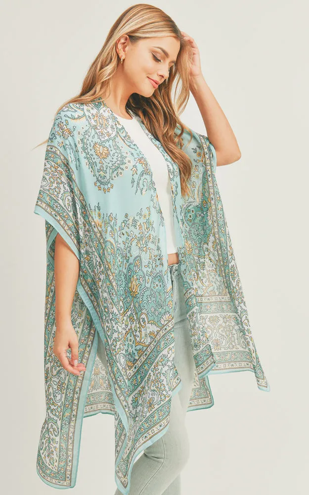 MS0279 Boho Multi Pattern Cover-up Kimono
