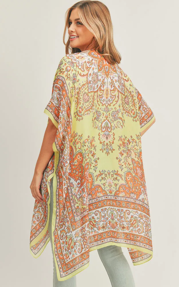 MS0279 Boho Multi Pattern Cover-up Kimono
