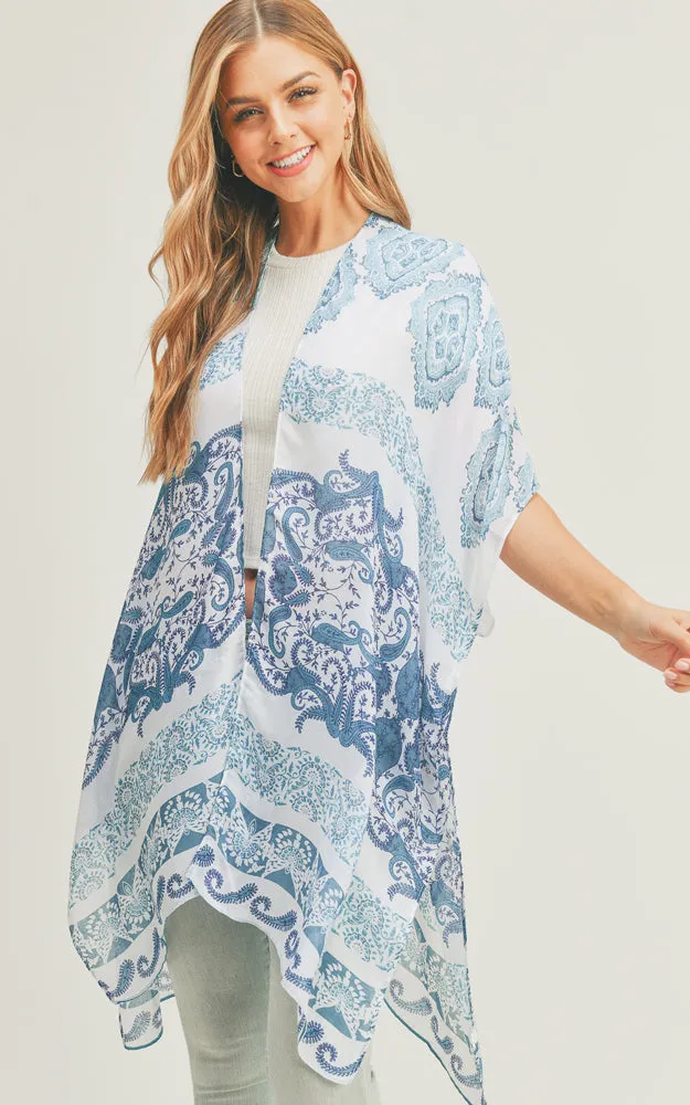 MS0281 Boho Paisley Pattern Cover-up Kimono
