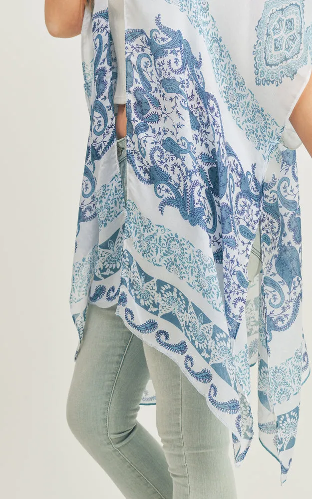 MS0281 Boho Paisley Pattern Cover-up Kimono