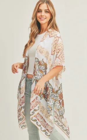 MS0281 Boho Paisley Pattern Cover-up Kimono