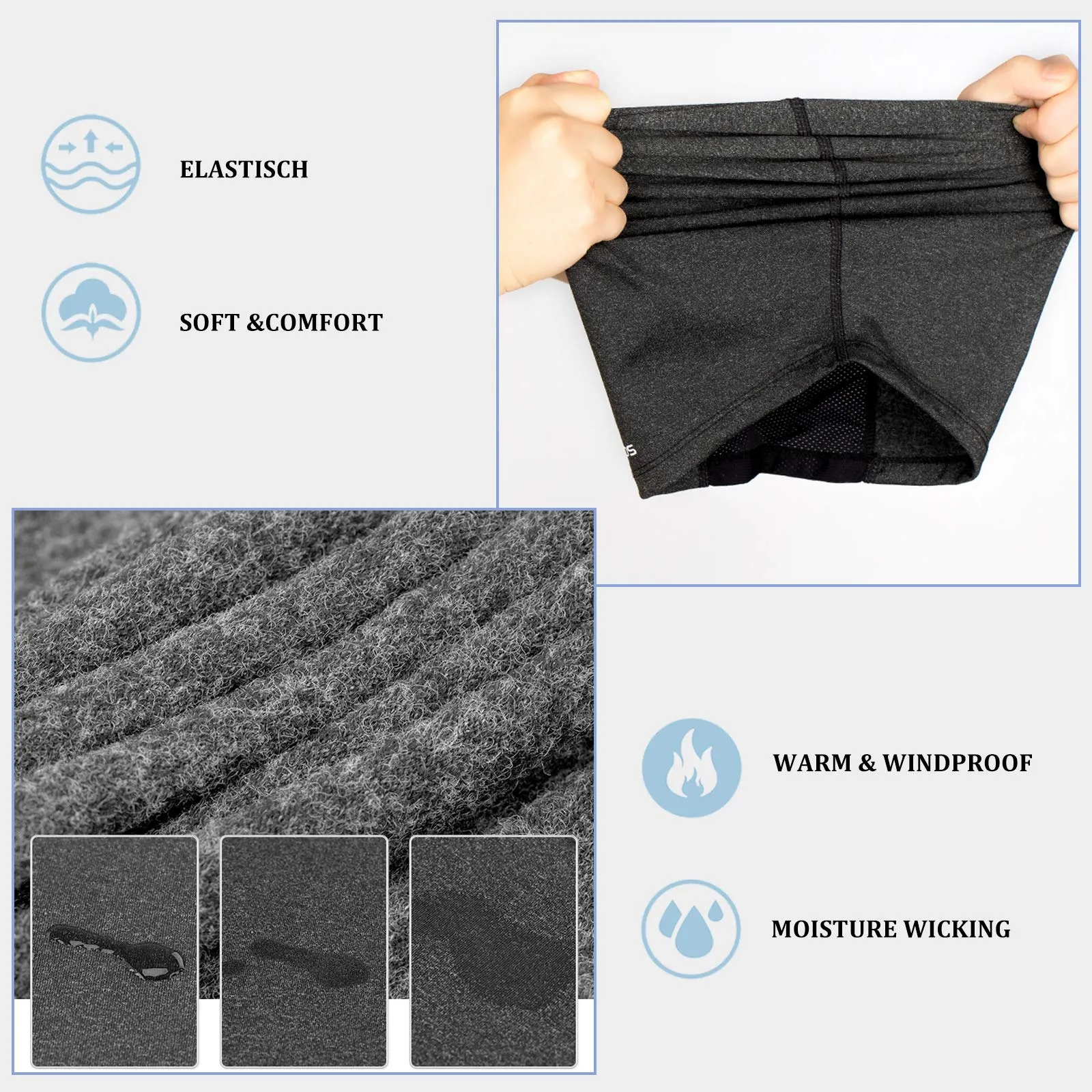 ROCKBROS Windproof Balaclava Winter Face Cover Thermal Fleece Neck Warmer