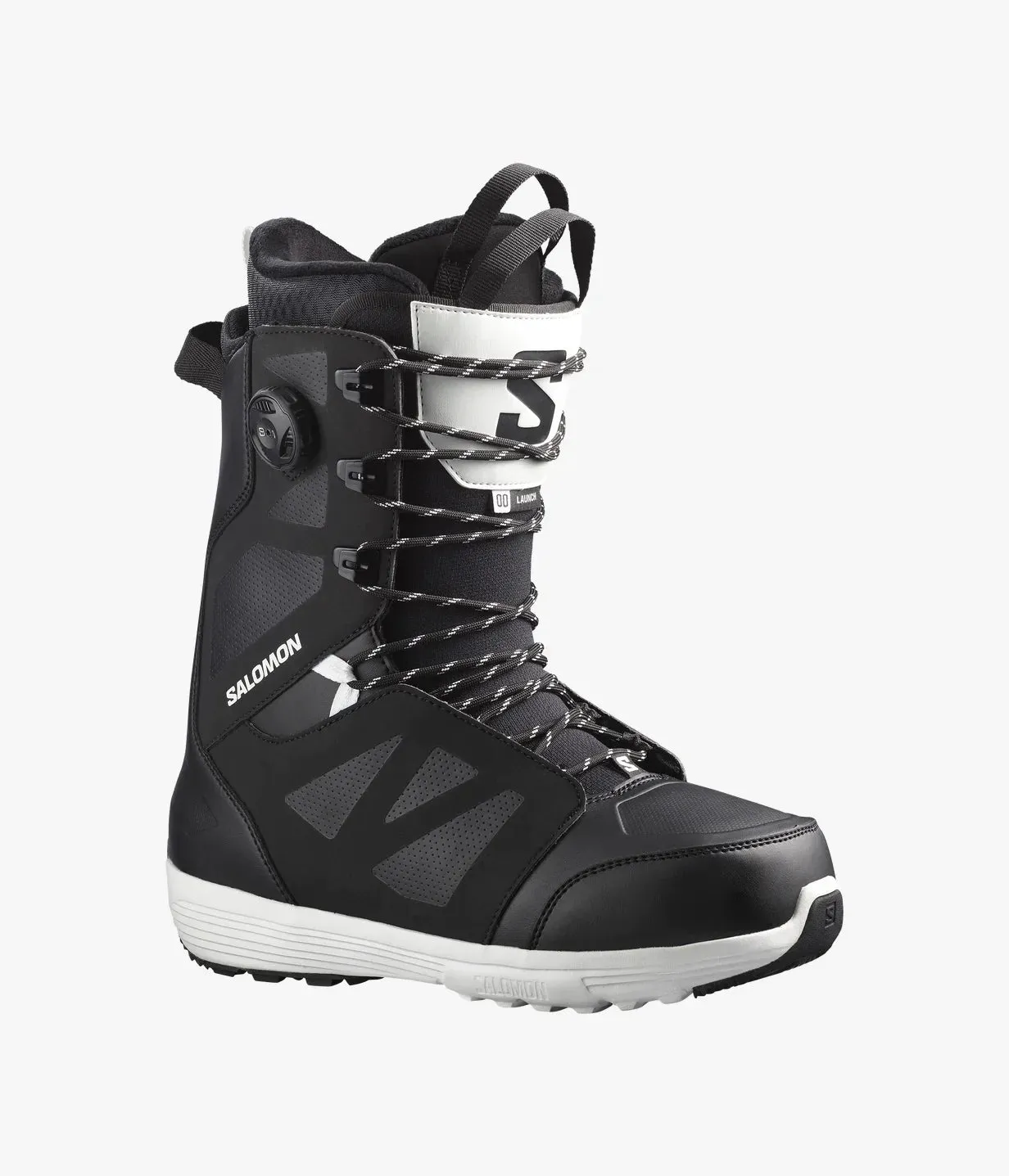 Salomon Men's Launch Lace SJ BOA Snowboard Boots Black/Black/White L41708700