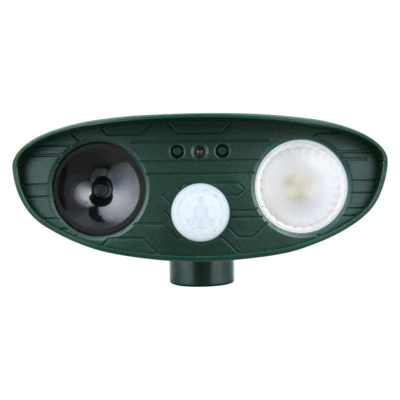 Solar Ultrasonic Pest Repeller - PACK OF 4 - Repels Squirrels, Raccoons, Rabbits, Cats, Dogs, Skunks, Foxes in 48 Hours