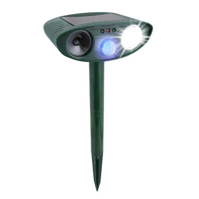Solar Ultrasonic Pest Repeller - PACK OF 6 - Repels Squirrels, Raccoons, Rabbits, Cats, Dogs, Skunks, Foxes in 48 Hours