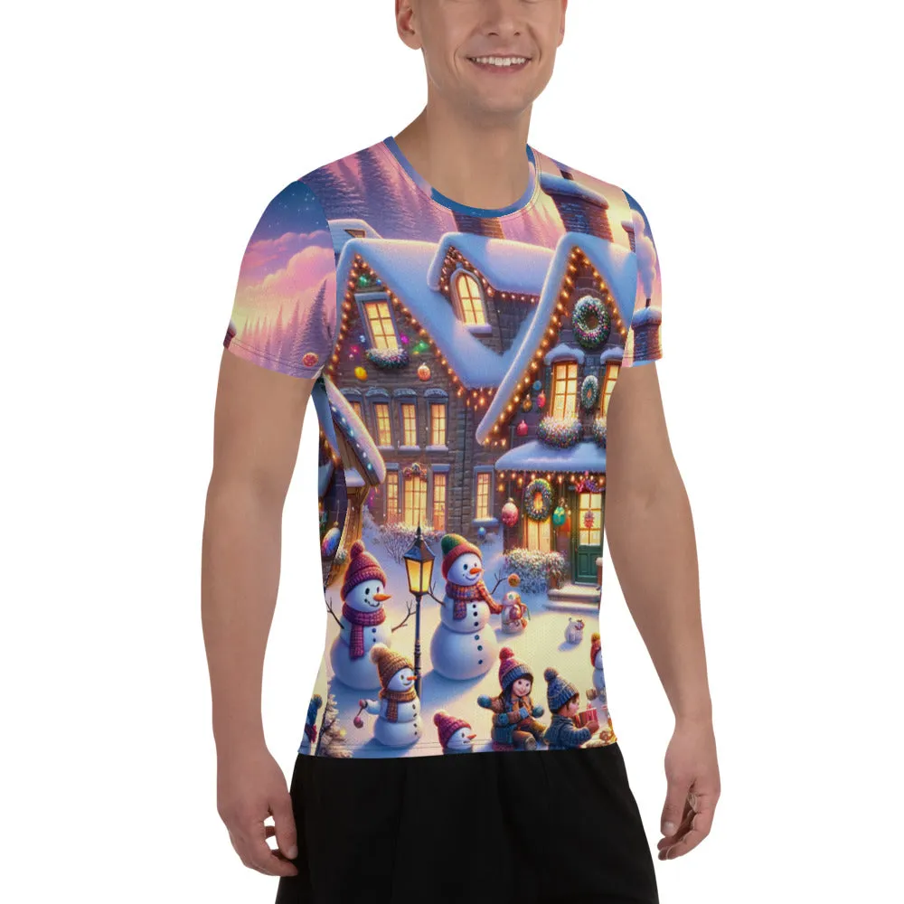 Whimsical Winter Wear Men's Athletic T-Shirt