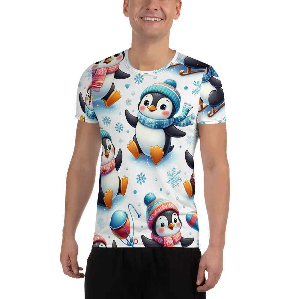 Whimsical Winter Wear Men's Athletic T-Shirt