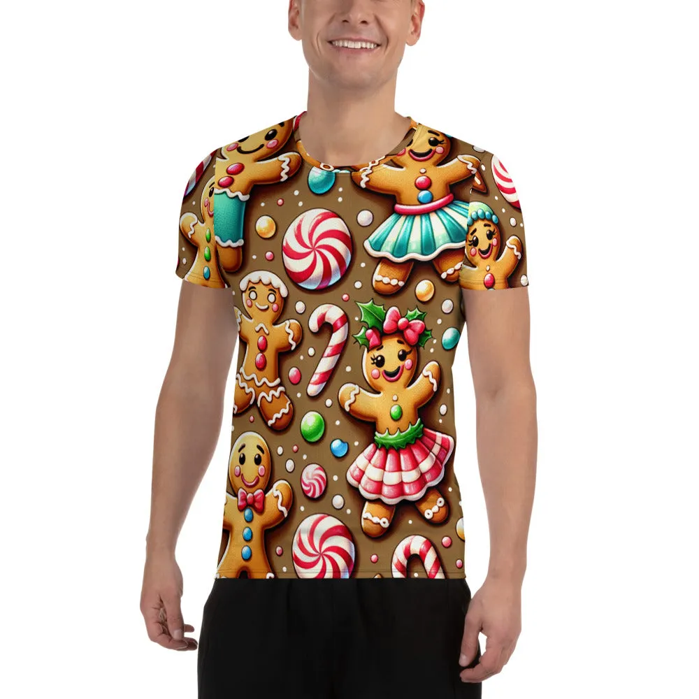 Whimsical Winter Wear Men's Athletic T-Shirt
