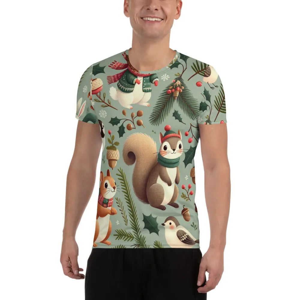 Whimsical Winter Wear Men's Athletic T-Shirt