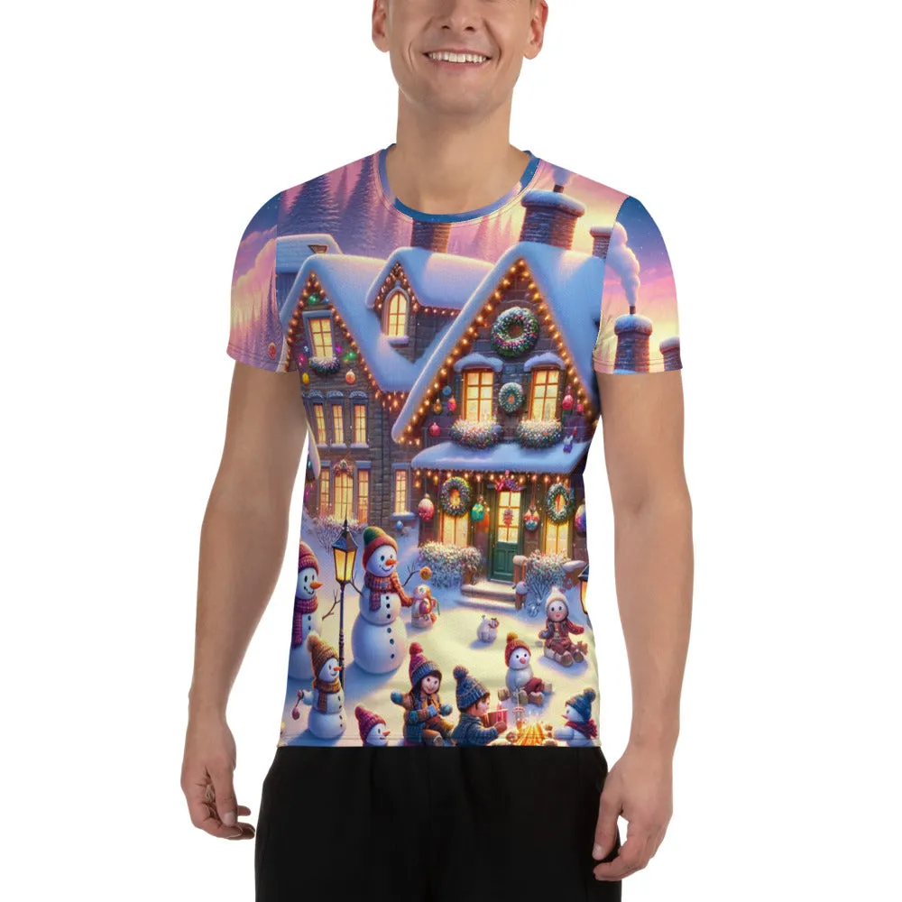 Whimsical Winter Wear Men's Athletic T-Shirt