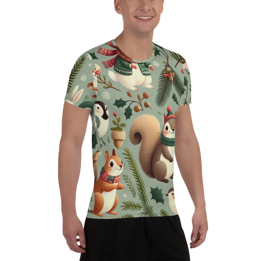 Whimsical Winter Wear Men's Athletic T-Shirt